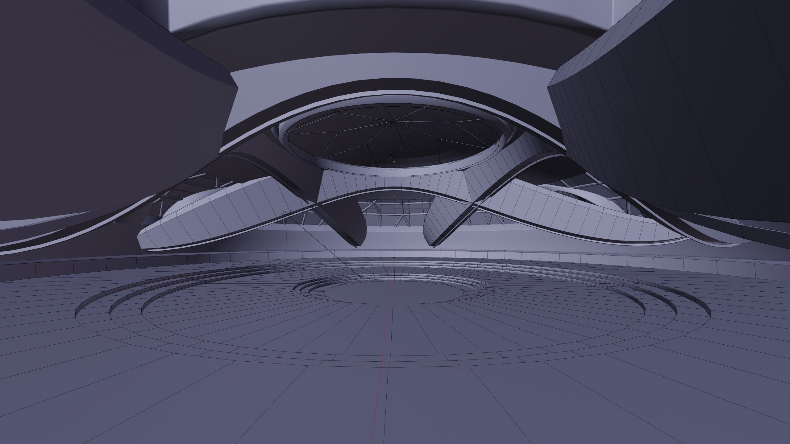 Futuristic Exbition Exterior 3D model_10