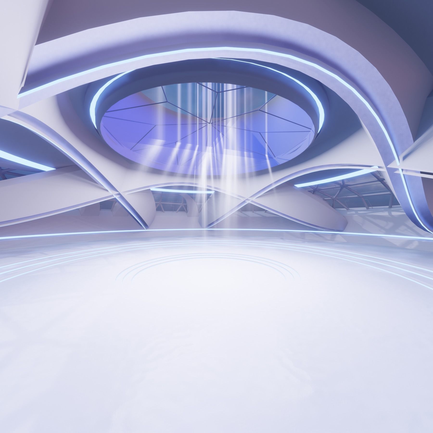 Futuristic Exbition Exterior 3D model_2