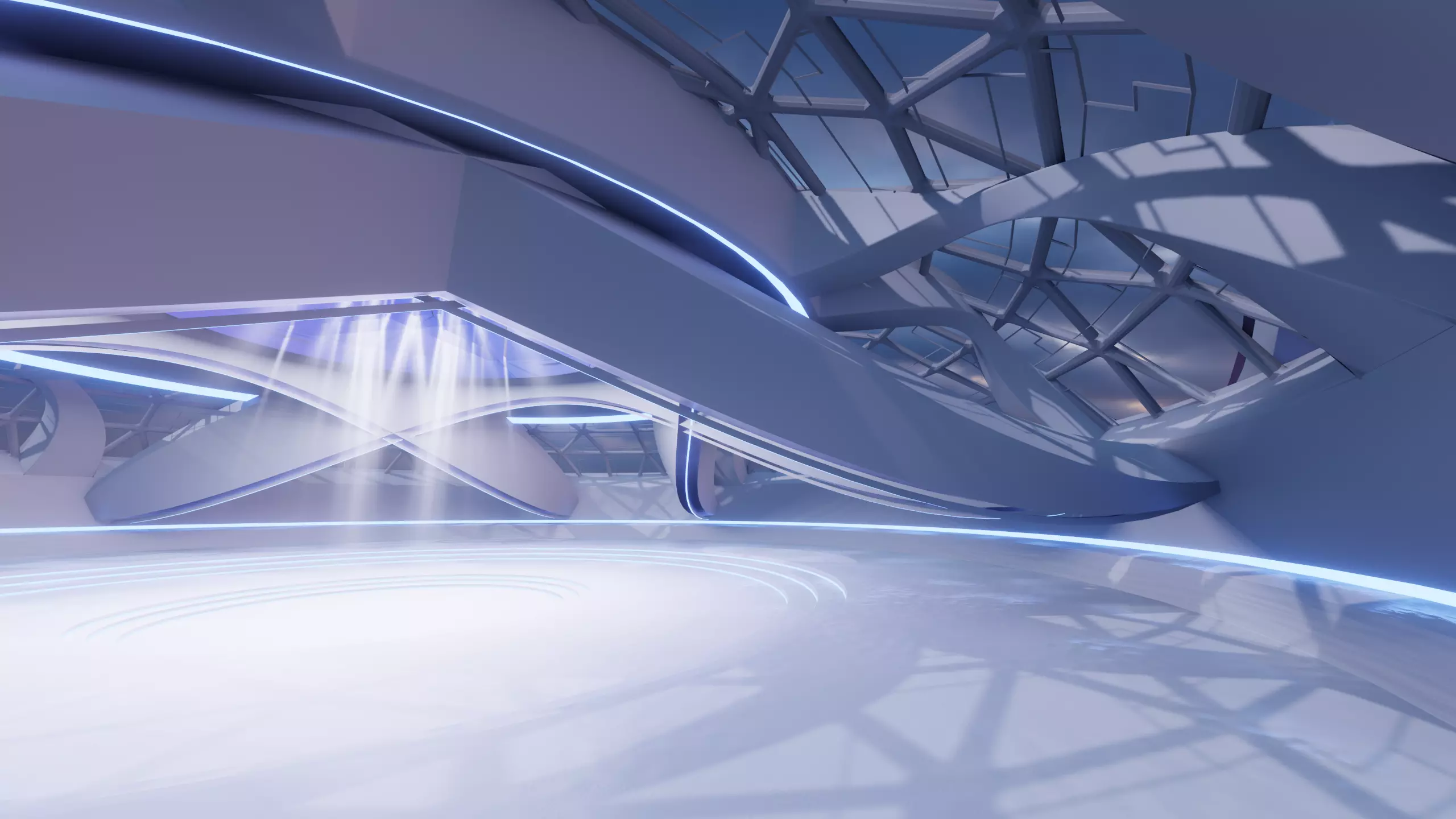 Futuristic Exbition Exterior 3D model_0