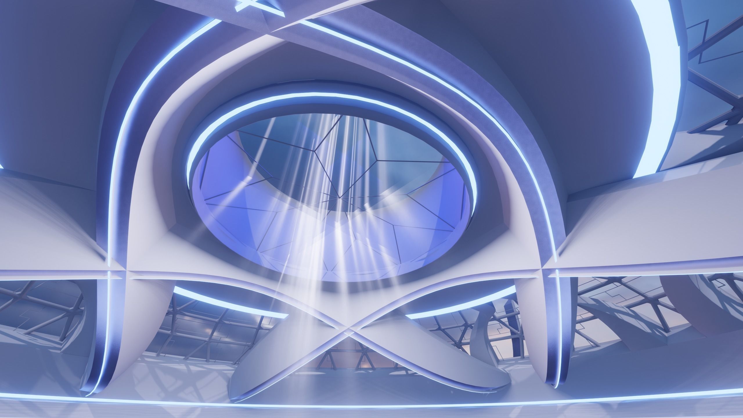 Futuristic Exbition Exterior 3D model_1