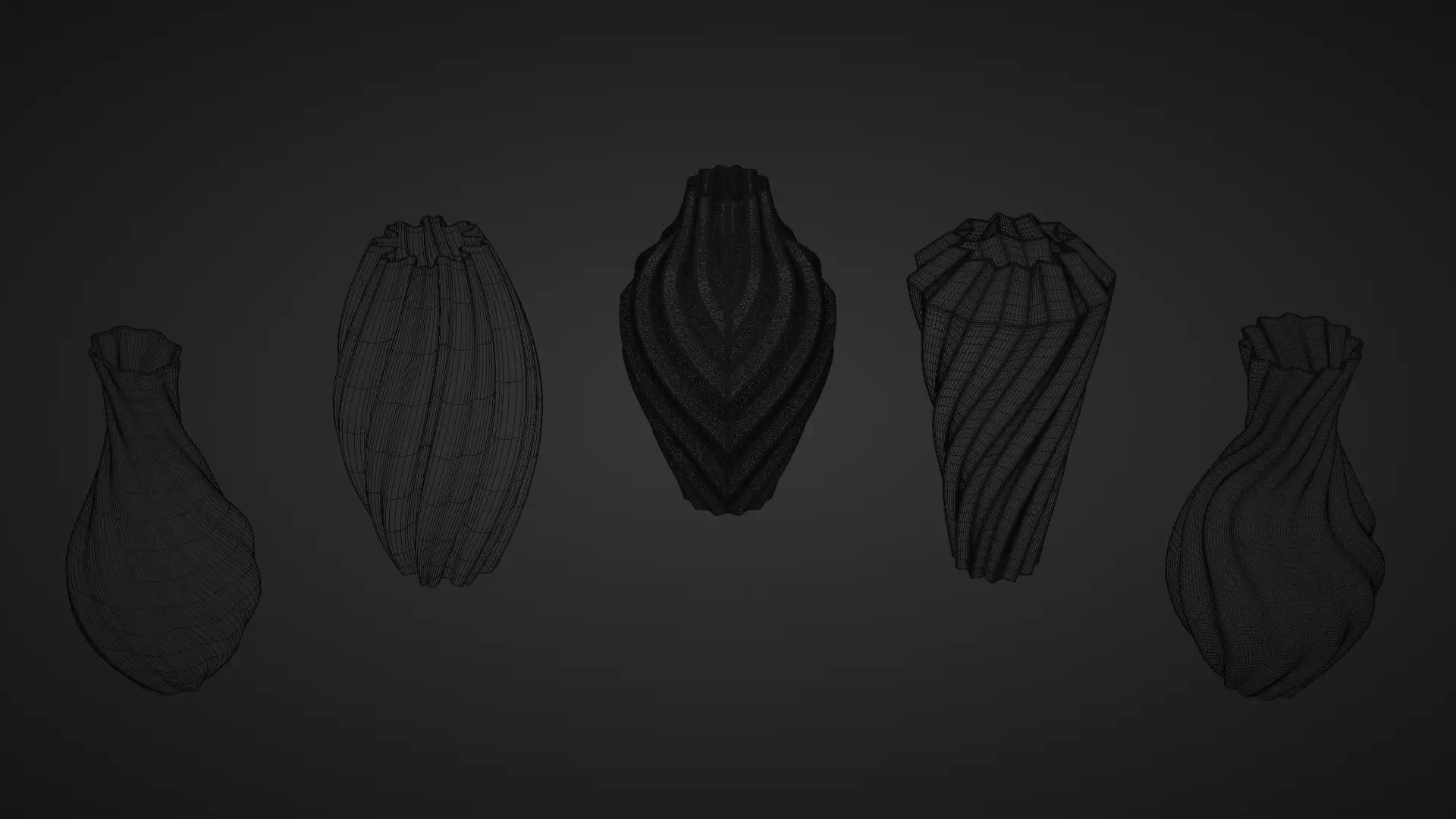 5 Printable Vases  3D print model_7