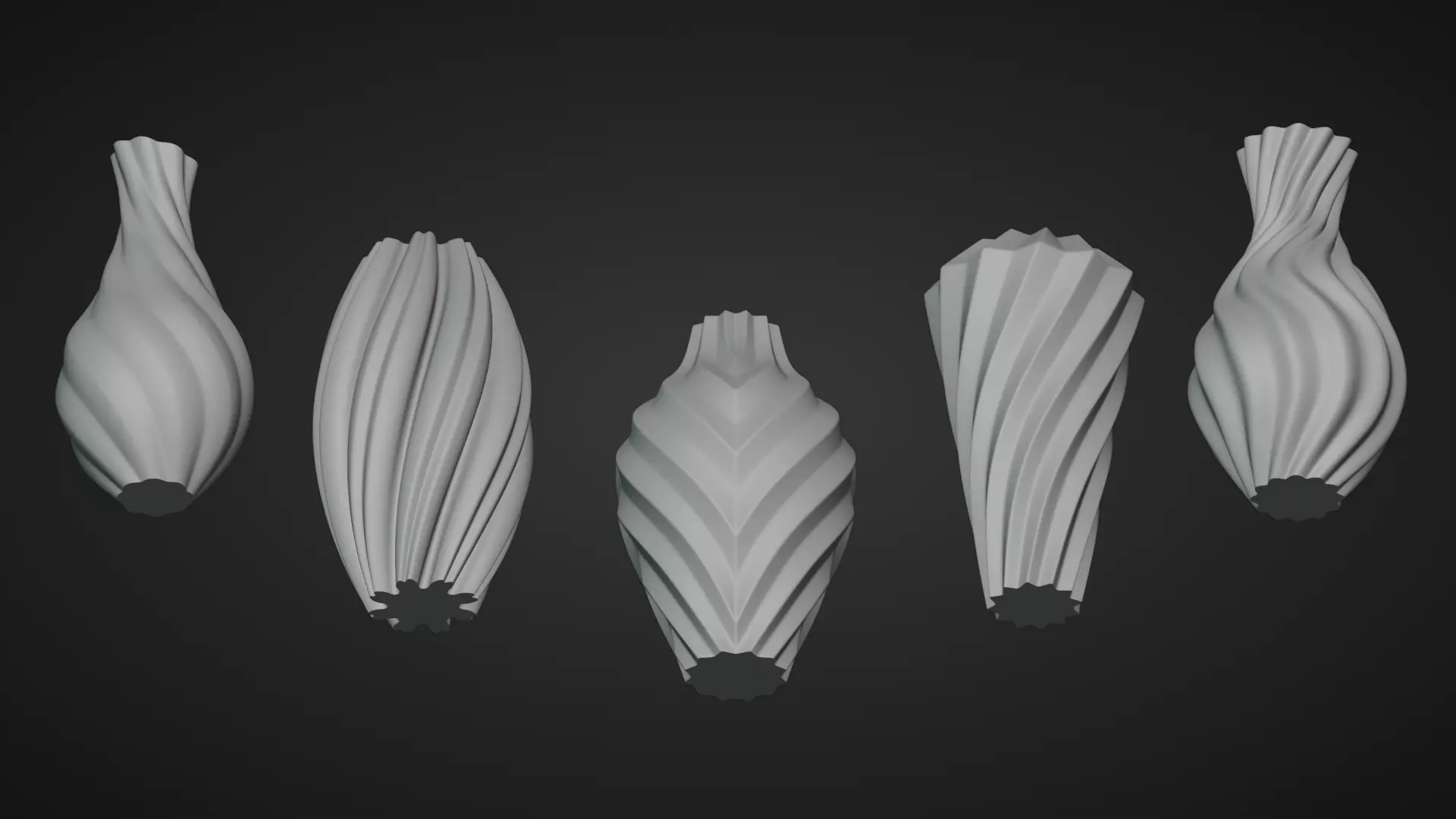 5 Printable Vases  3D print model_6