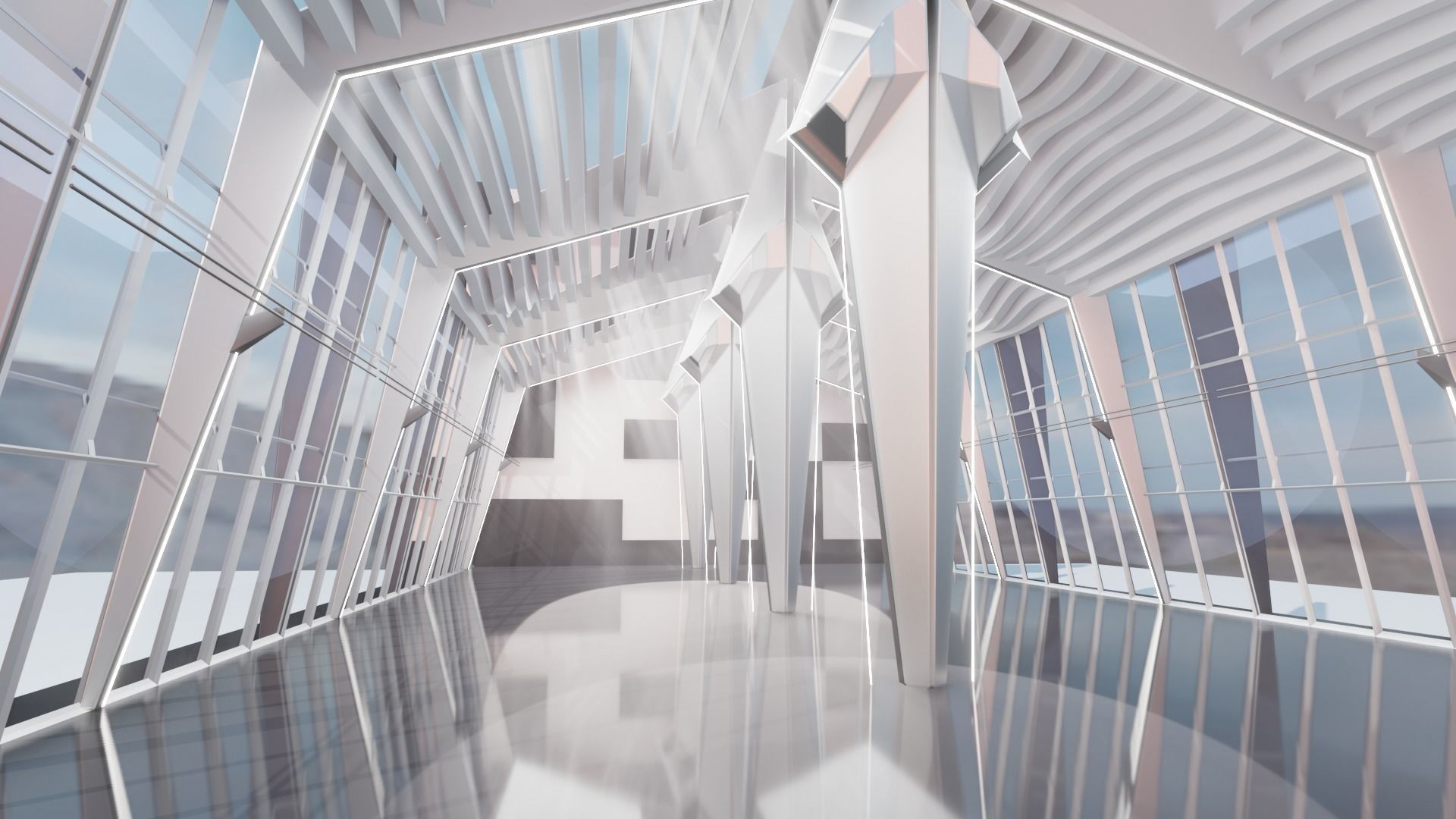 3D Futuristic Interior 3D model_6