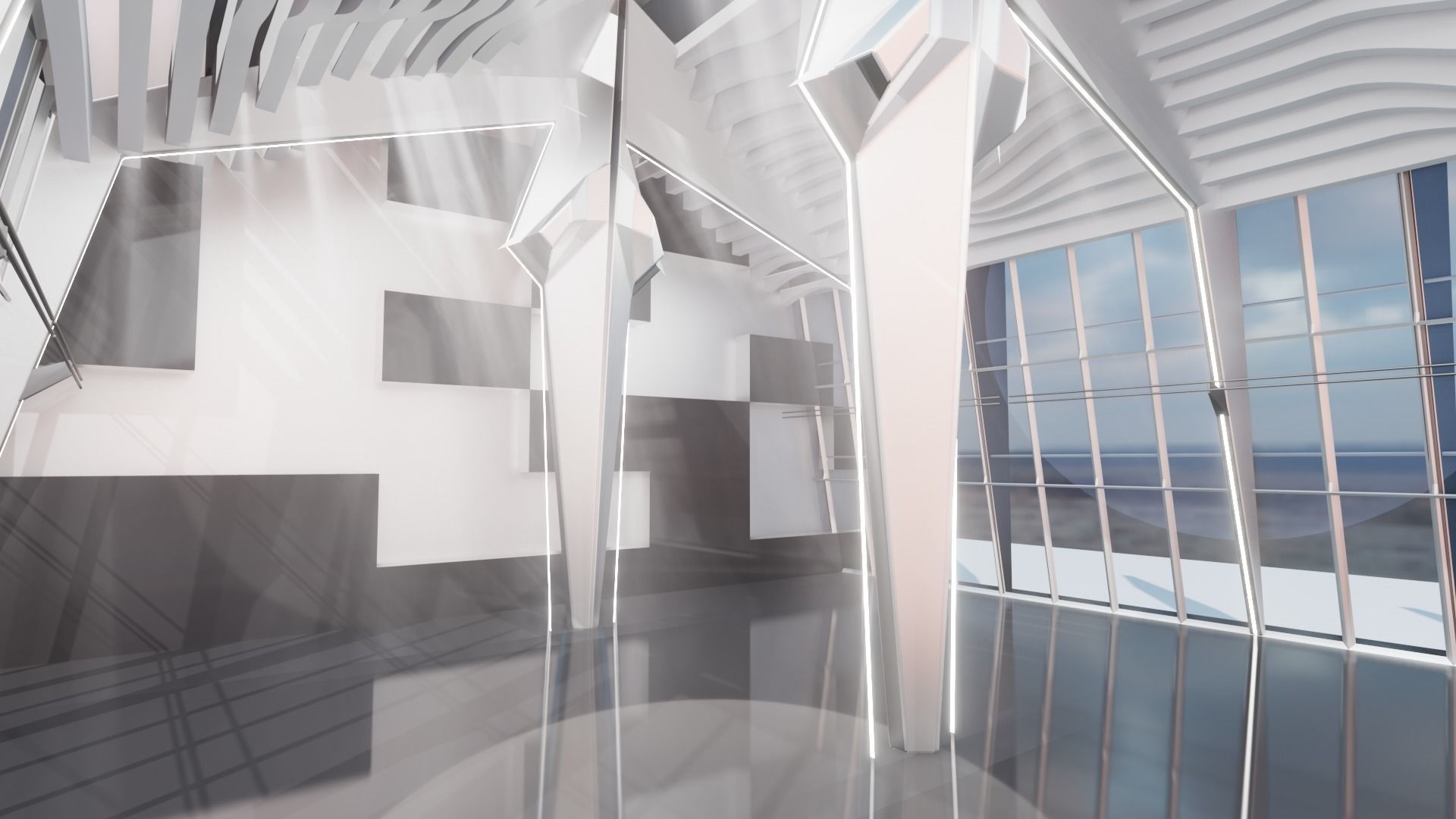 3D Futuristic Interior 3D model_2