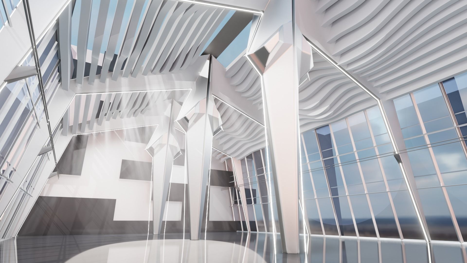 3D Futuristic Interior 3D model_3