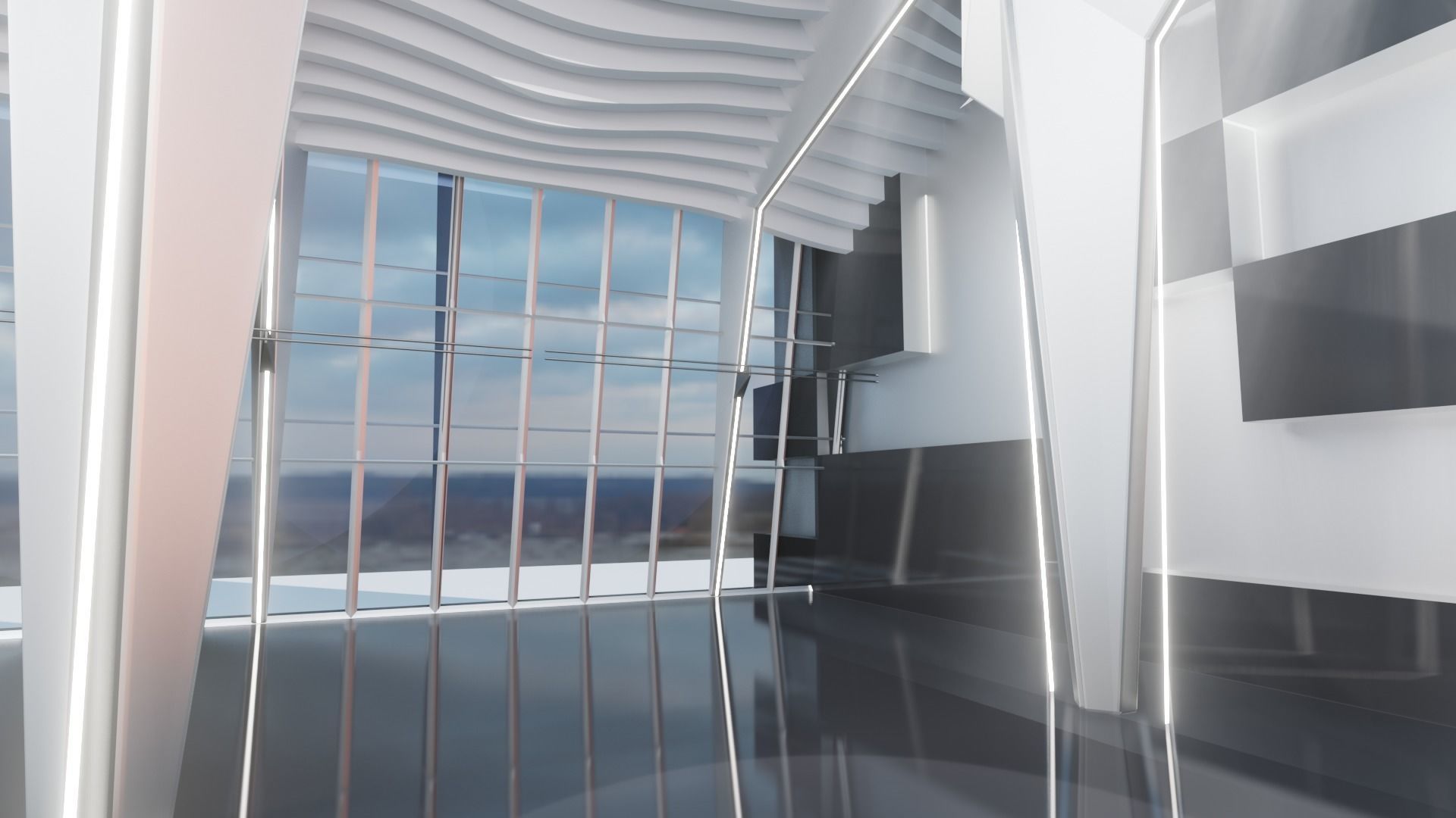 3D Futuristic Interior 3D model_4