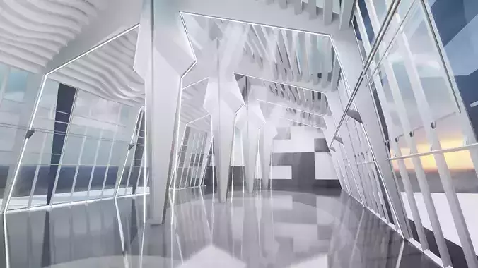 3D Futuristic Interior 3D model