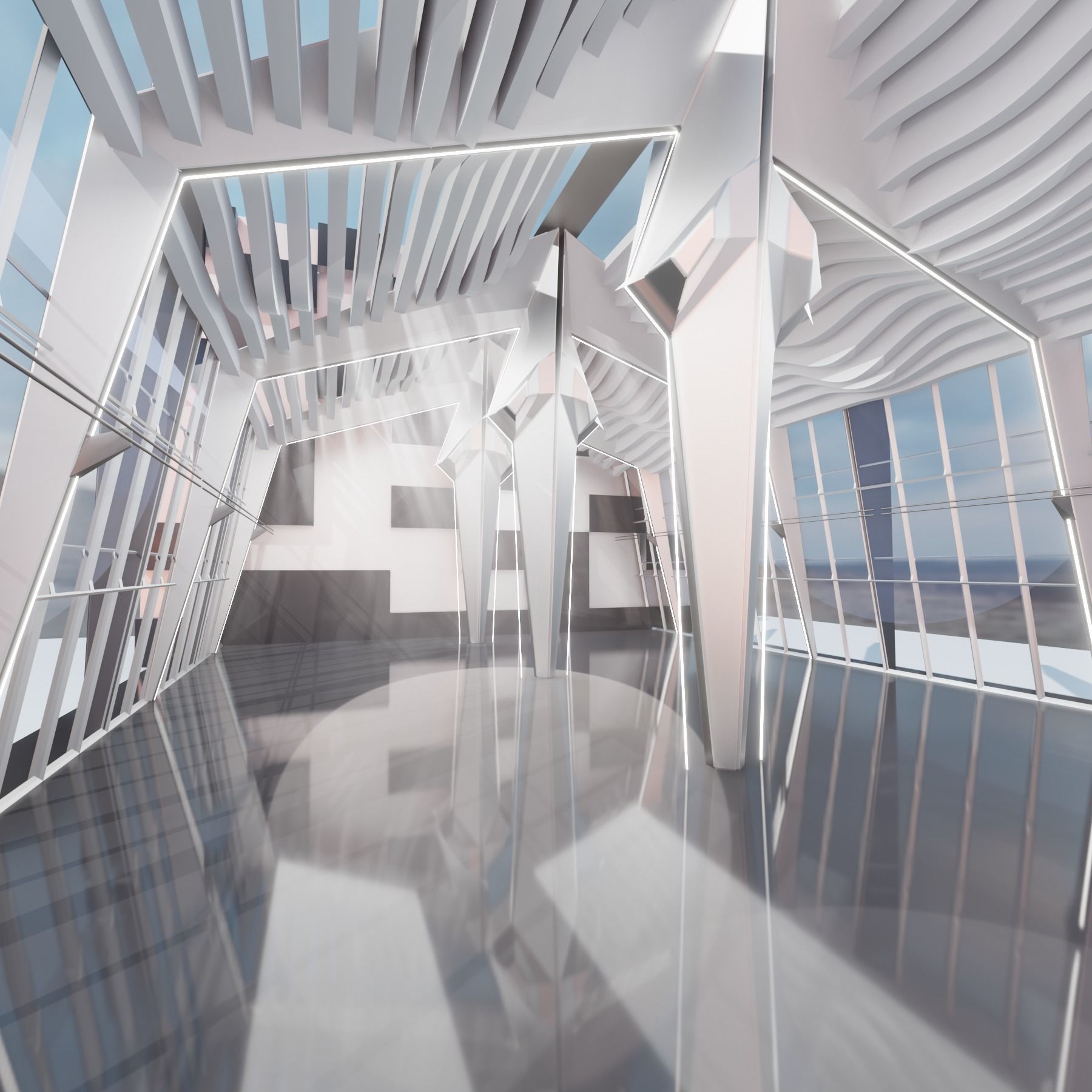 3D Futuristic Interior 3D model_1