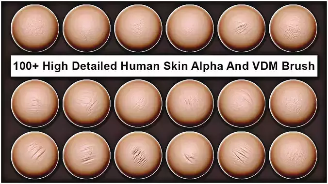 104 High Detailed Human Skin Alpha And VDM Brushes