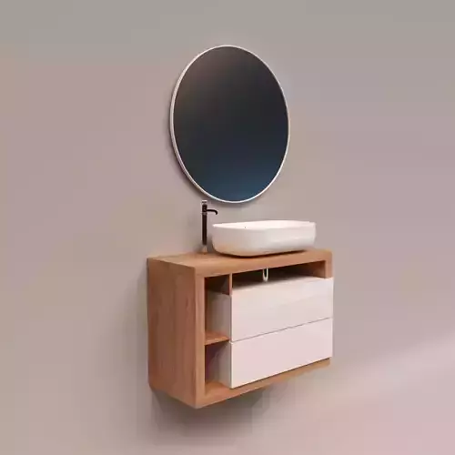 Mondo Convenienza  Composizione Bagno Amburgo Sospeso L78cm Low-poly 3D model
