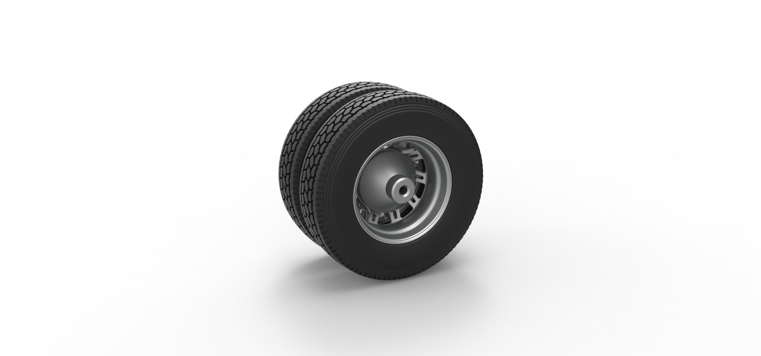 Rear custom wheel of semi truck Version 19 Scale 1 to 25 3D print model_7