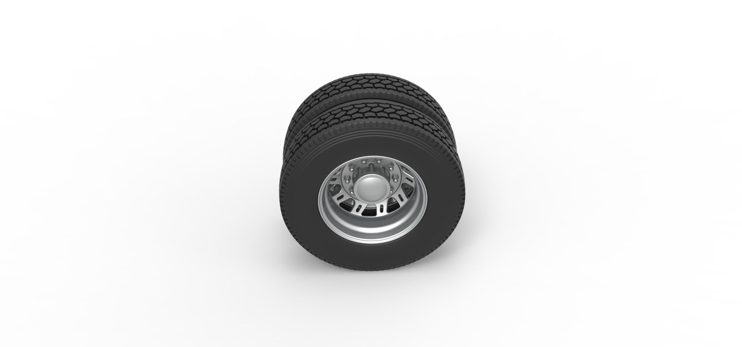Rear custom wheel of semi truck Version 19 Scale 1 to 25 3D print model_5