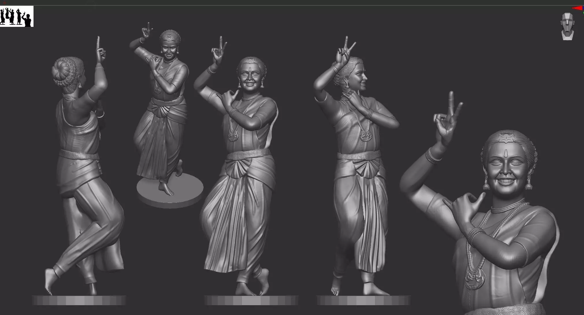 Kathak girl 3D print model 3D print model
