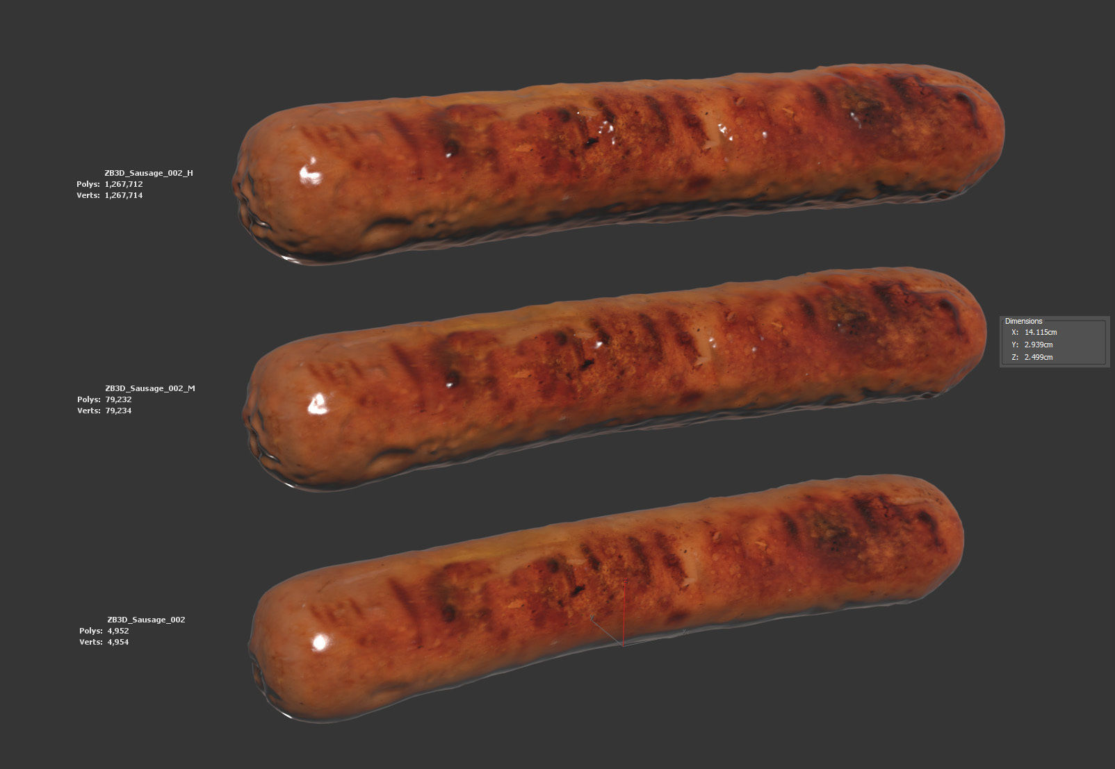 Sausage 3D model_5