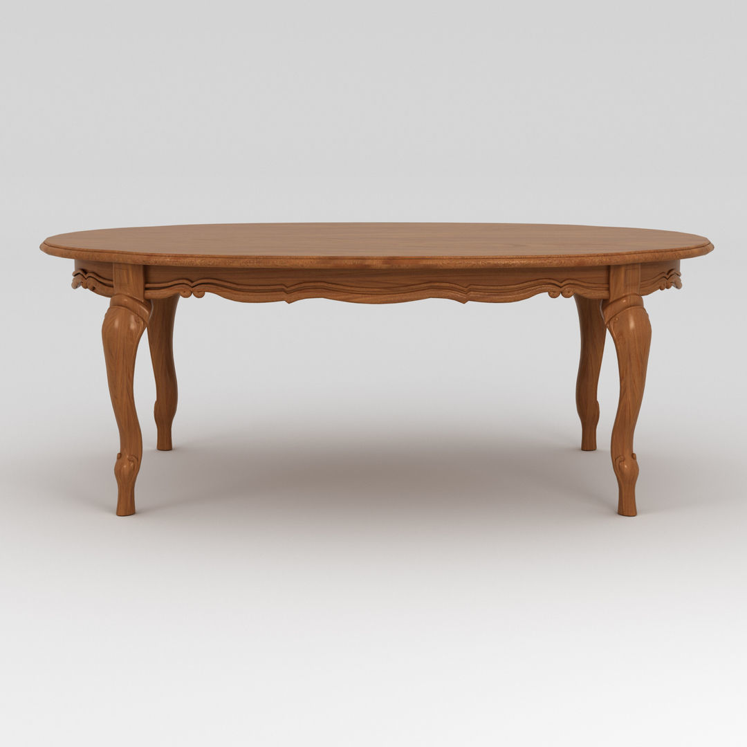 Wooden coffee table 3D model_4