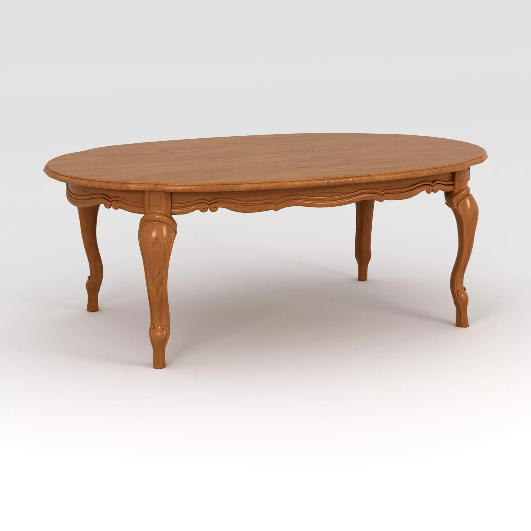 Wooden coffee table 3D model_0