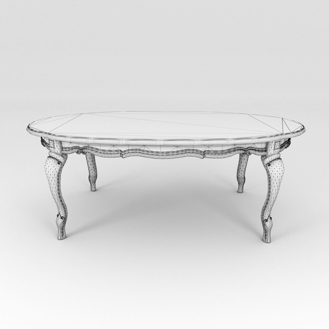 Wooden coffee table 3D model_2