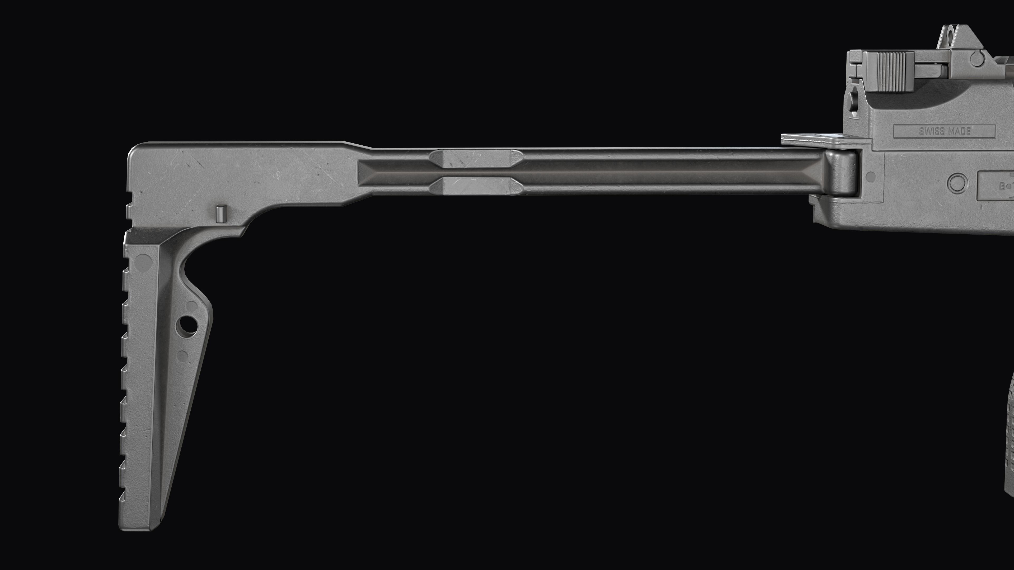 Modular SMG Brugger and Thomet MP9 Low-poly 3D model_14