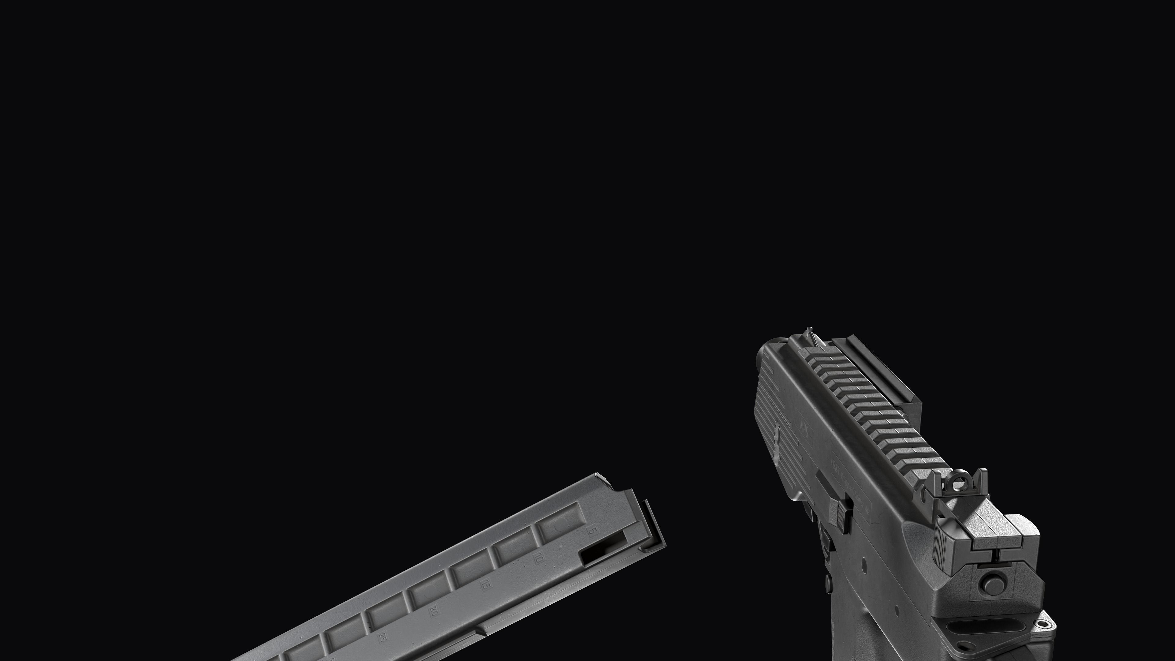 Modular SMG Brugger and Thomet MP9 Low-poly 3D model_24