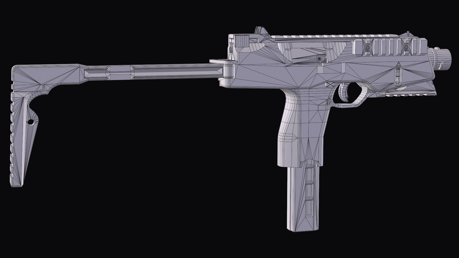 Modular SMG Brugger and Thomet MP9 Low-poly 3D model_31