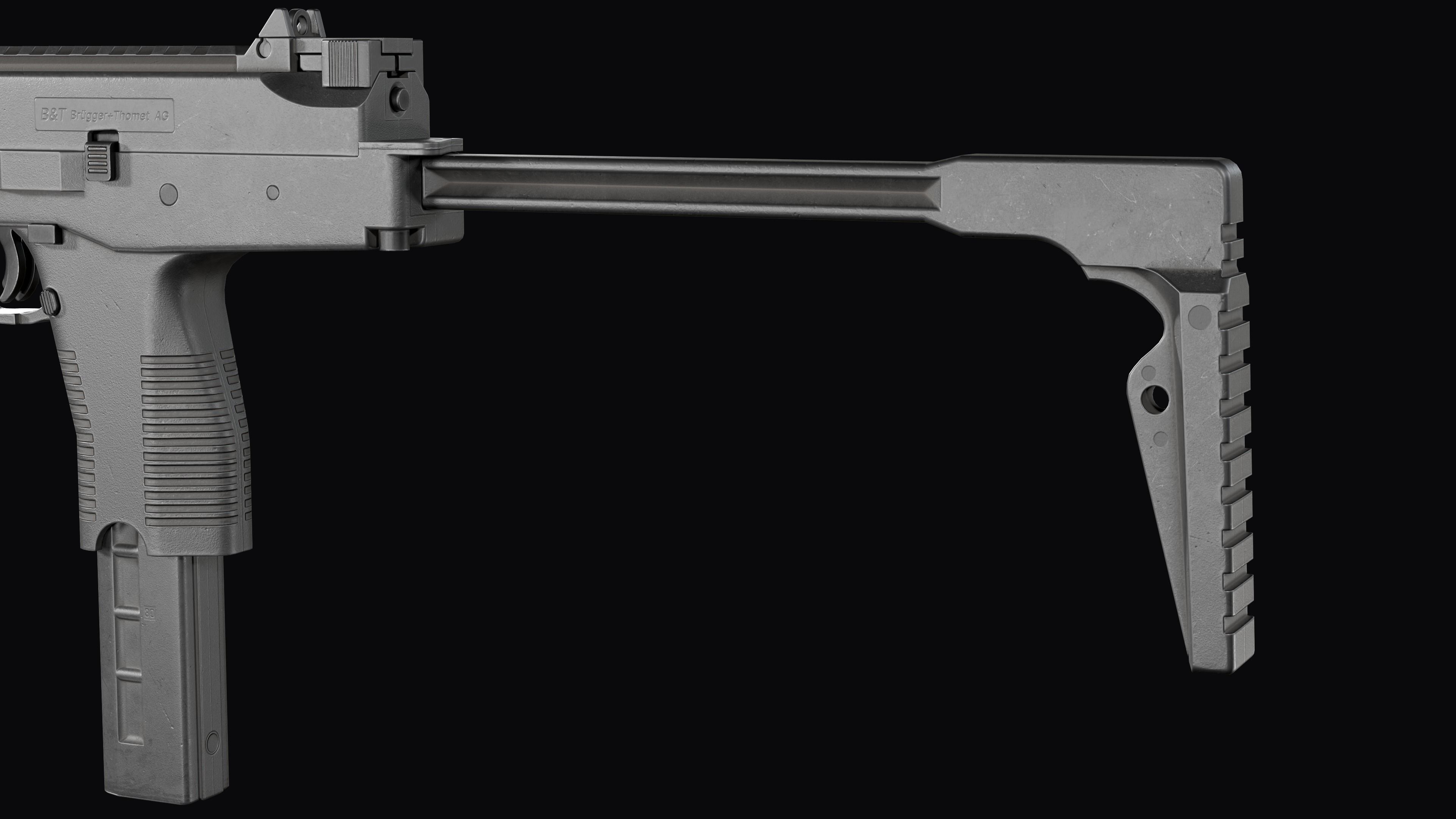 Modular SMG Brugger and Thomet MP9 Low-poly 3D model_11