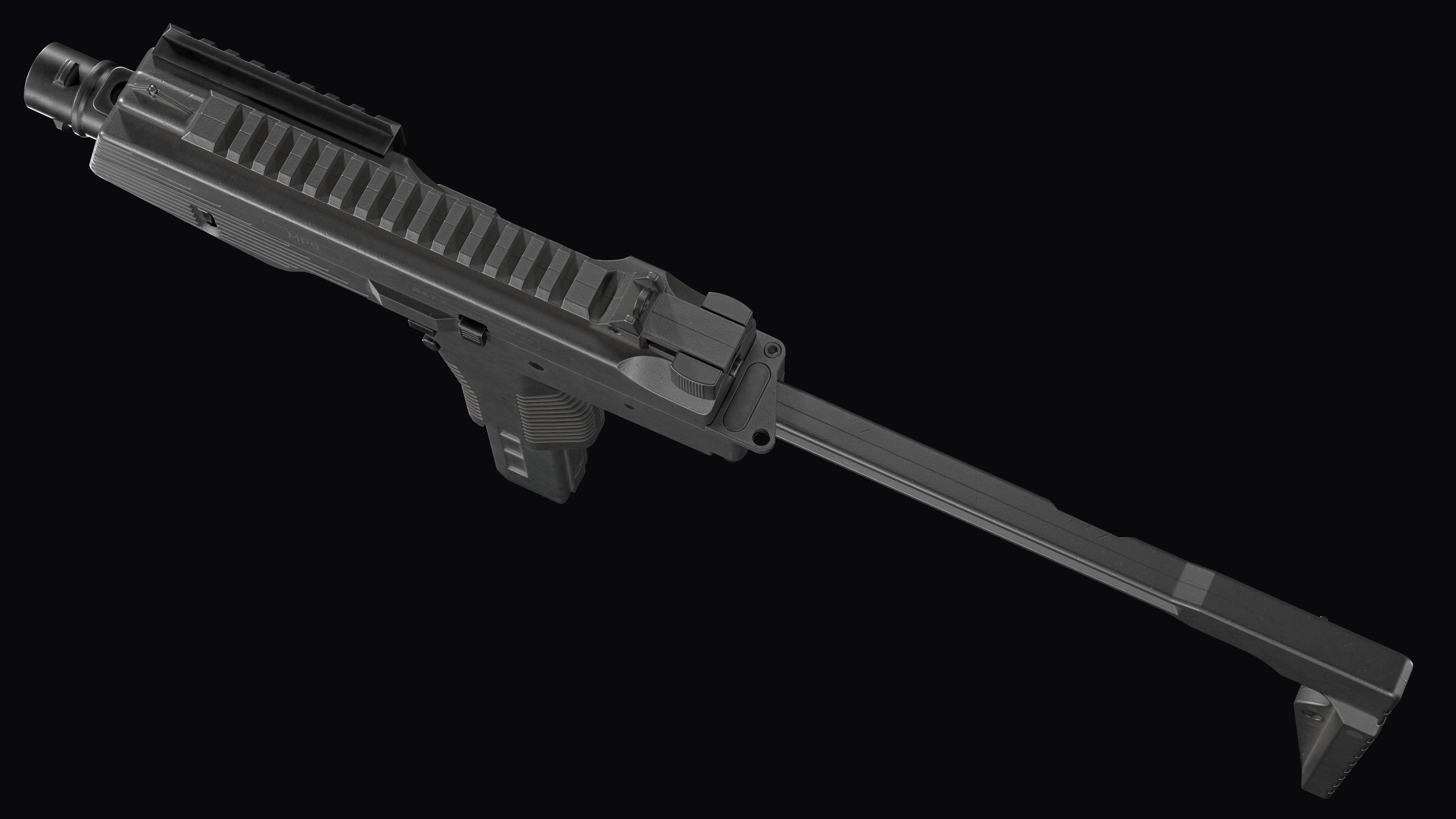 Modular SMG Brugger and Thomet MP9 Low-poly 3D model_19
