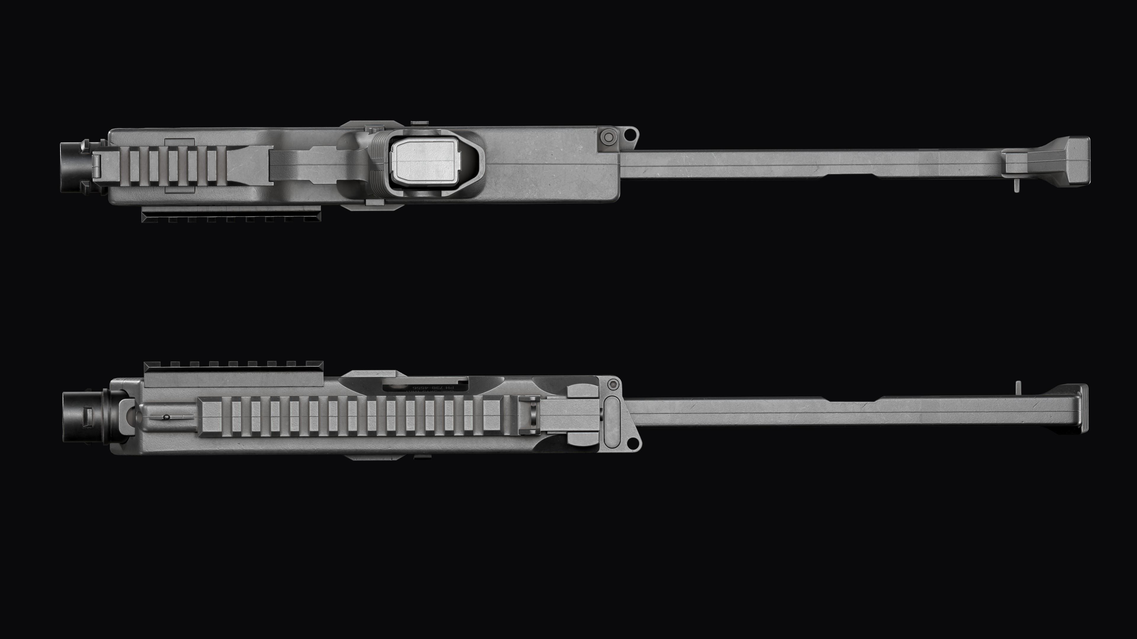 Modular SMG Brugger and Thomet MP9 Low-poly 3D model_29