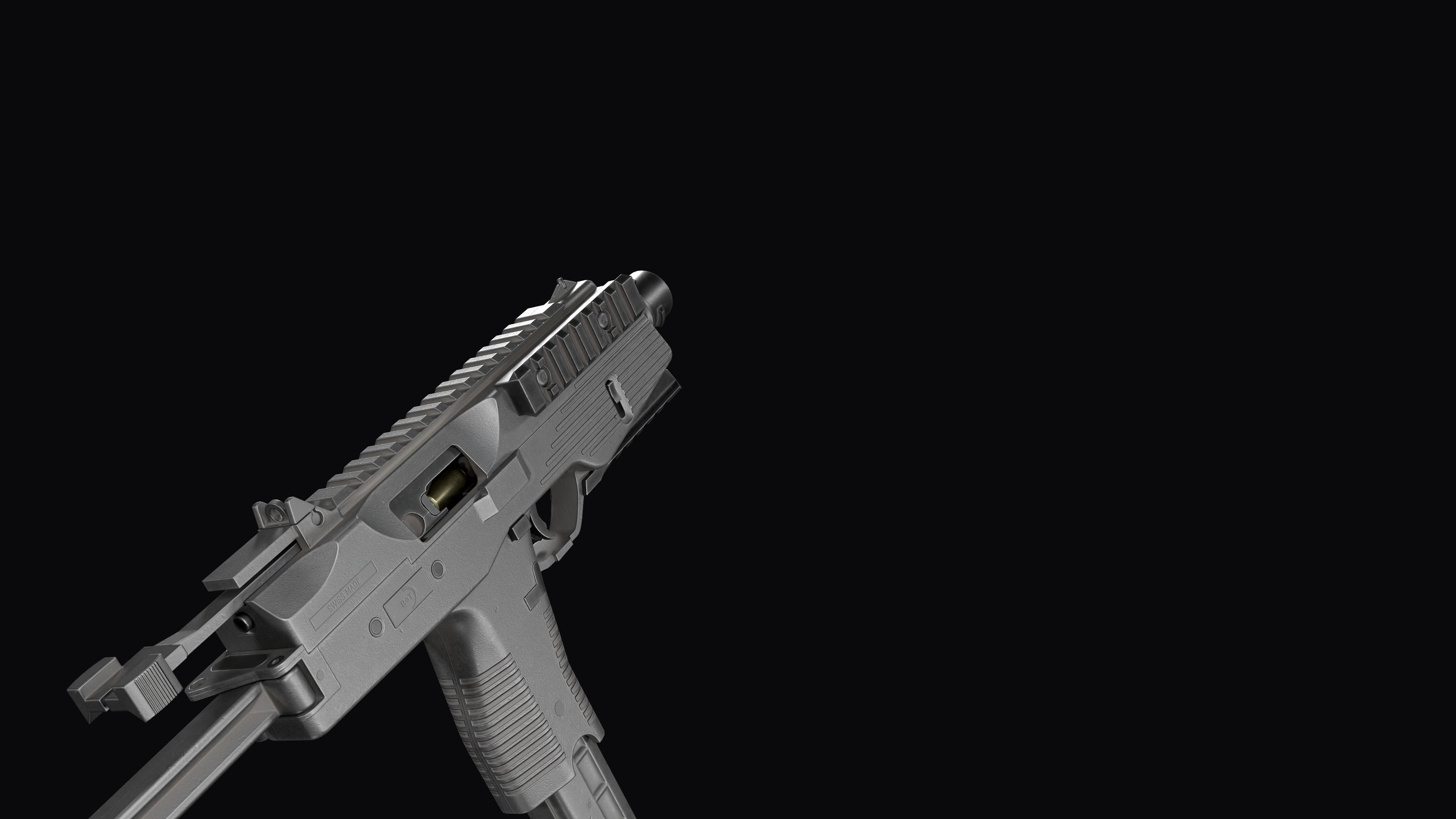 Modular SMG Brugger and Thomet MP9 Low-poly 3D model_26