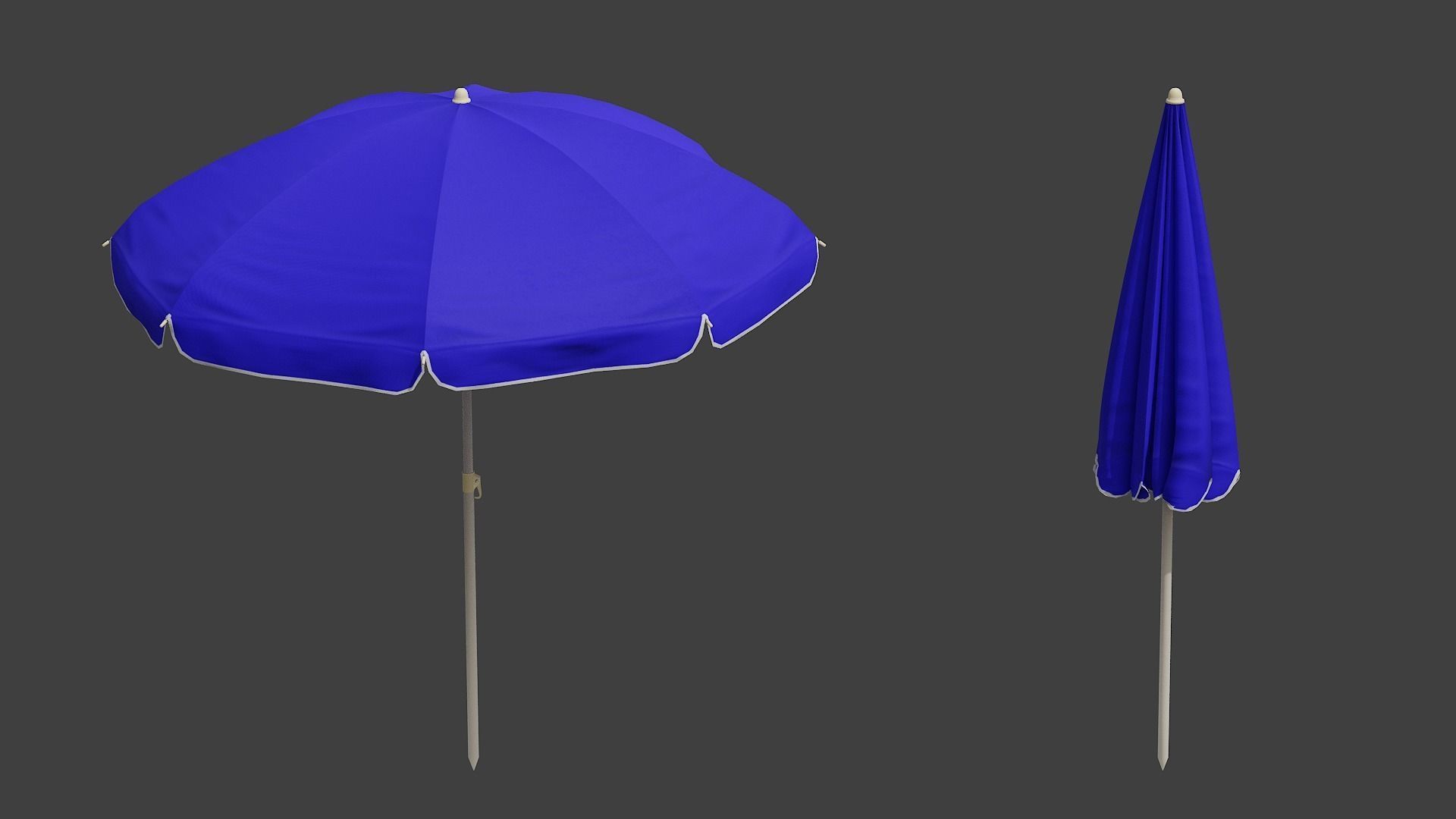 Beach Umbrella Game-Ready Low-poly 3D model_8