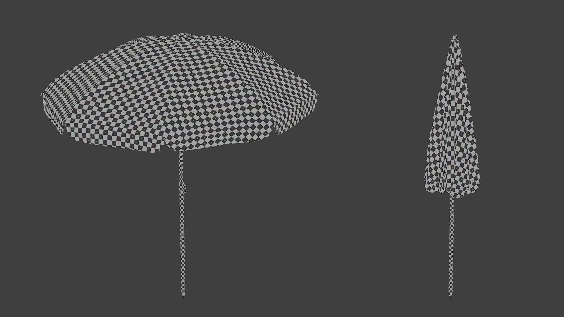 Beach Umbrella Game-Ready Low-poly 3D model_11