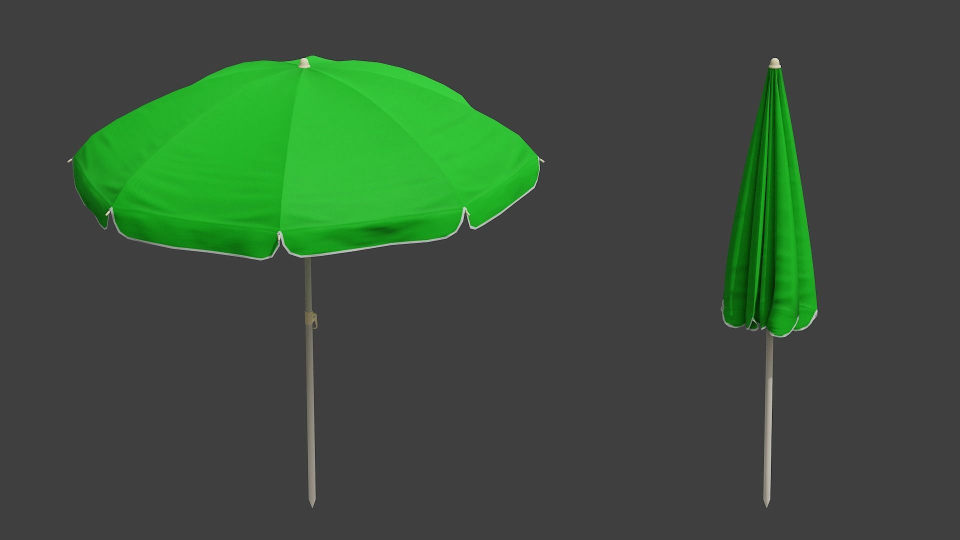 Beach Umbrella Game-Ready Low-poly 3D model_7