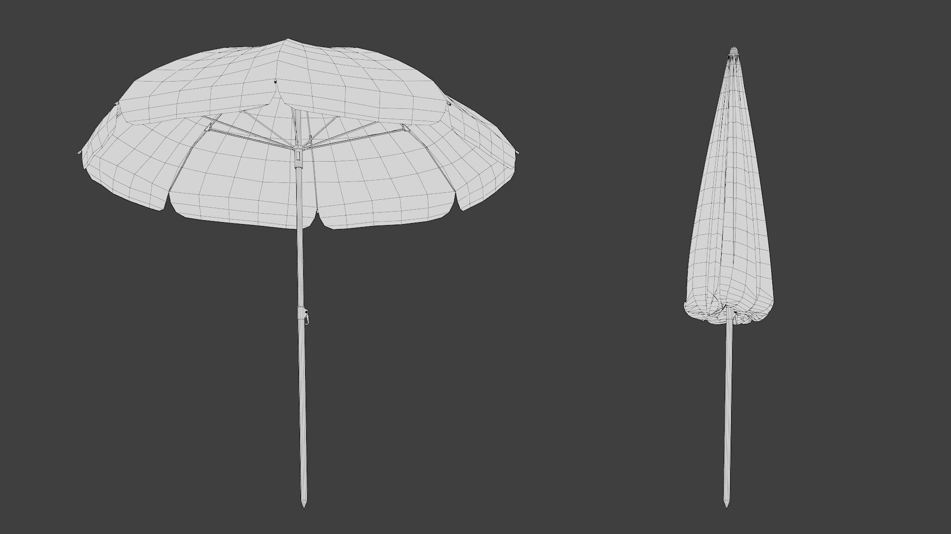 Beach Umbrella Game-Ready Low-poly 3D model_12