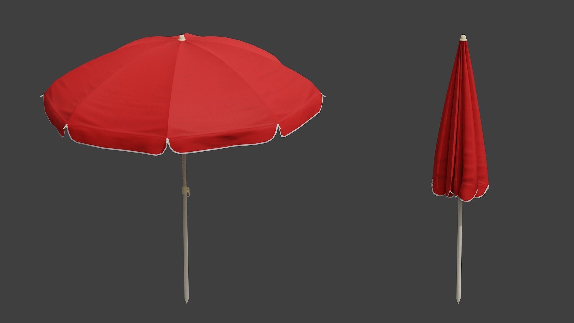 Beach Umbrella Game-Ready Low-poly 3D model_6
