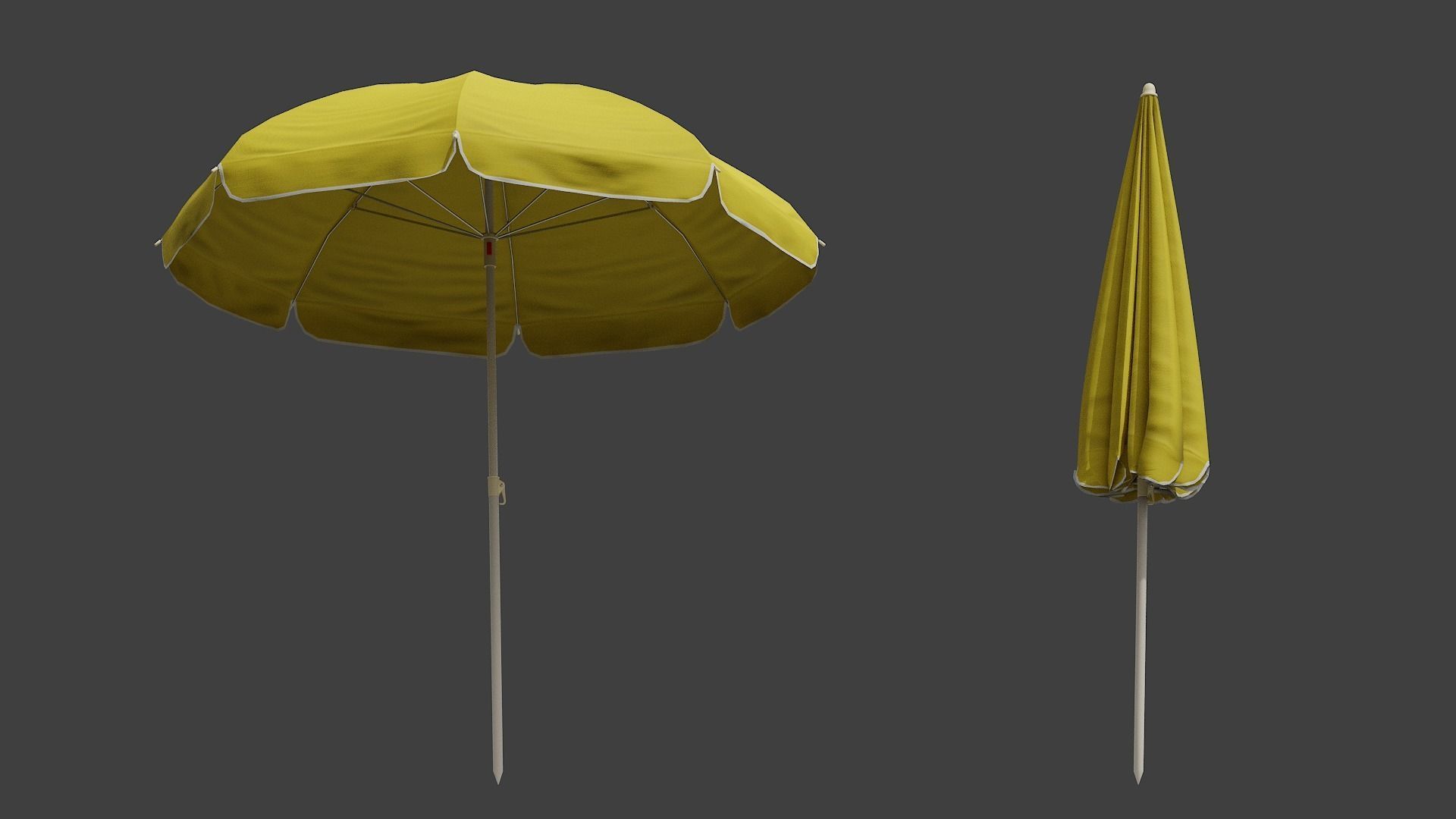 Beach Umbrella Game-Ready Low-poly 3D model_4