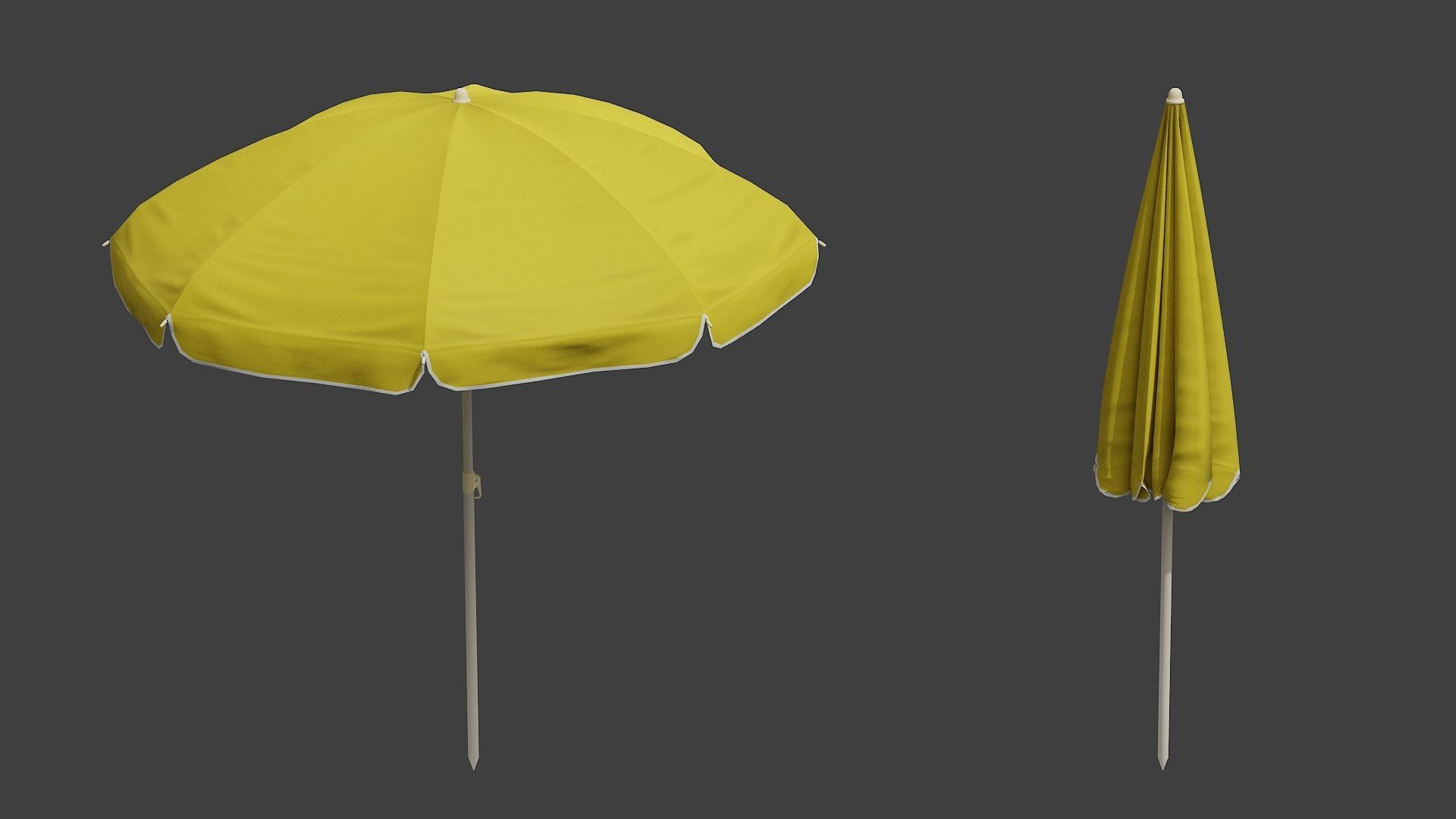 Beach Umbrella Game-Ready Low-poly 3D model_9