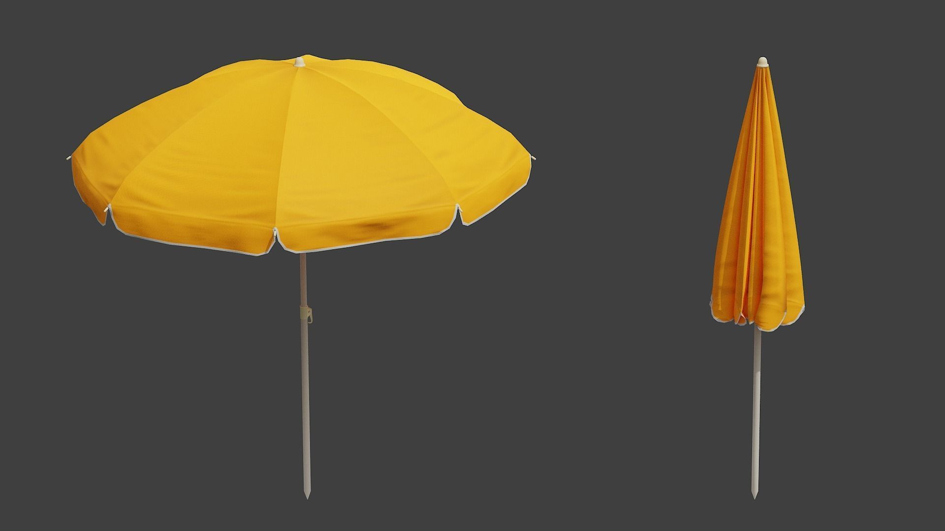 Beach Umbrella Game-Ready Low-poly 3D model_5