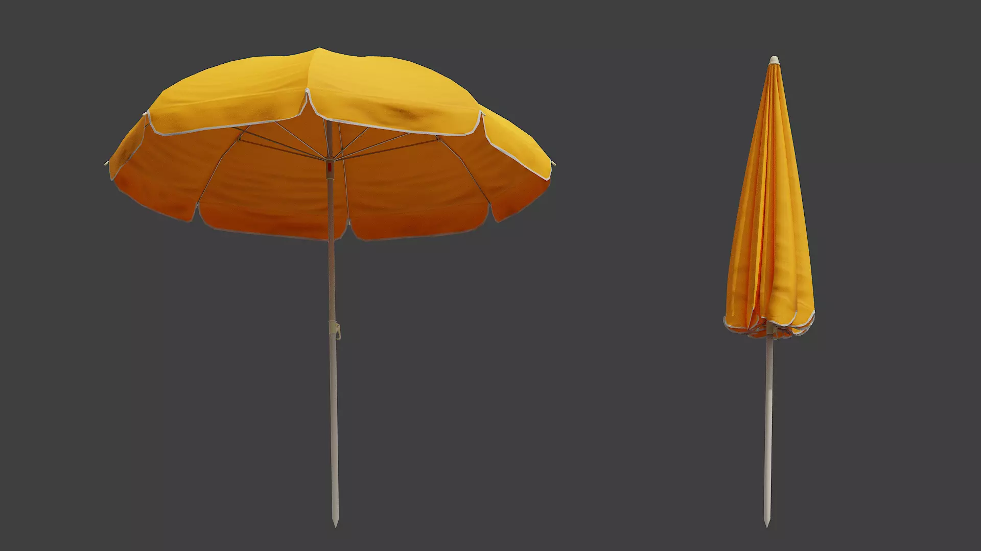 Beach Umbrella Game-Ready Low-poly 3D model_0
