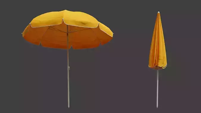 Beach Umbrella Game-Ready Low-poly 3D model