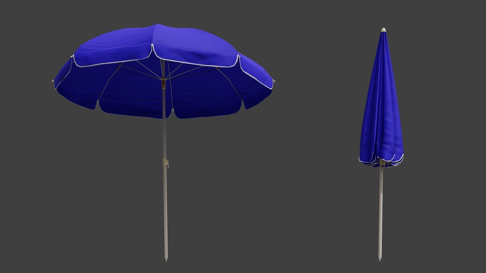 Beach Umbrella Game-Ready Low-poly 3D model_3