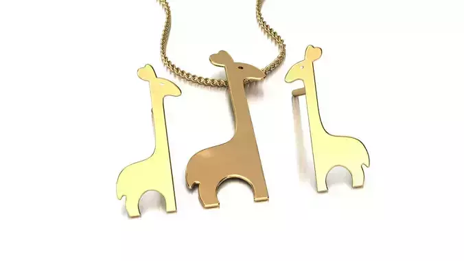 giraffe pendant-earrings set 