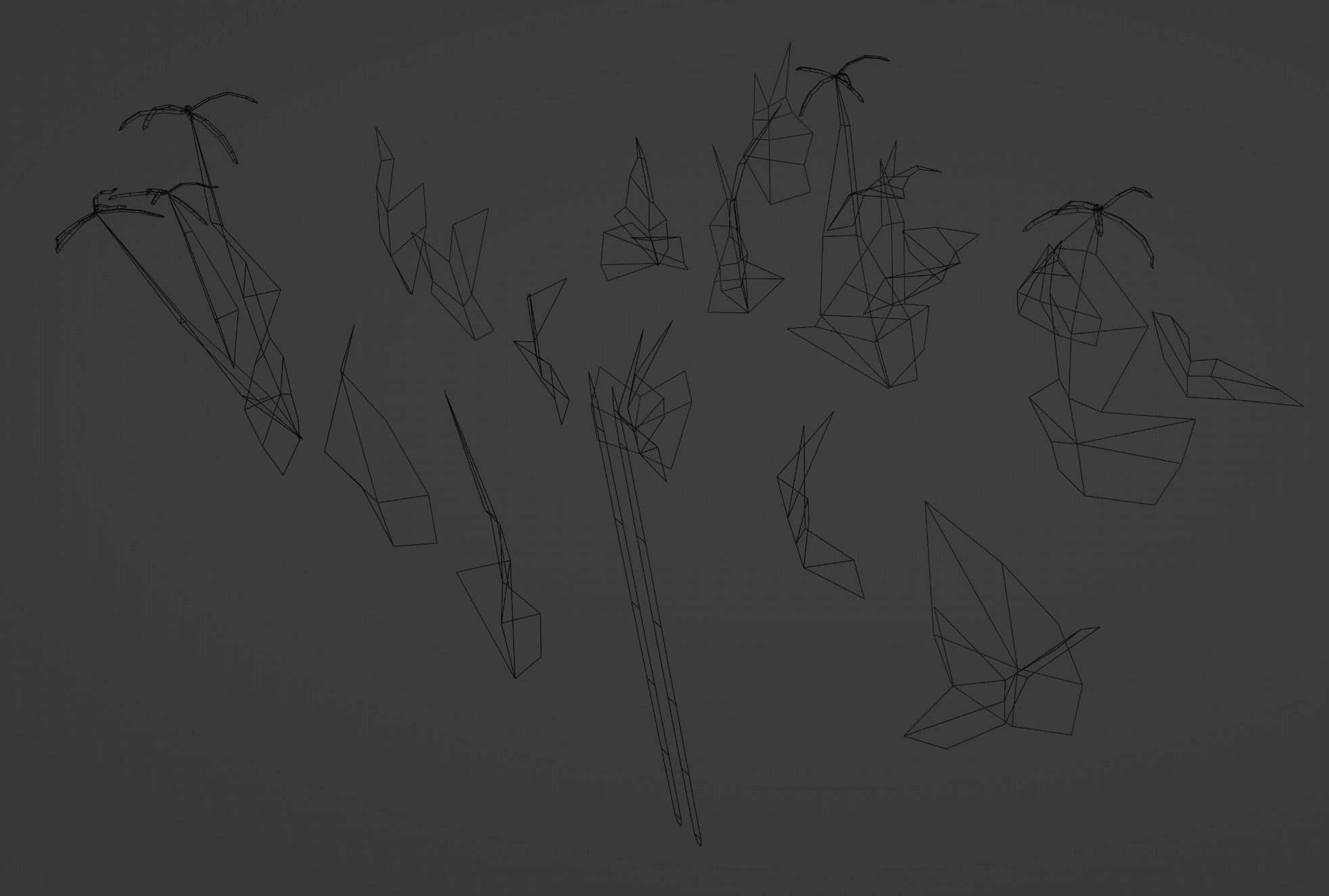 Grass foliage pack 8k and 2k resolution meadow plant Low-poly 3D model_2