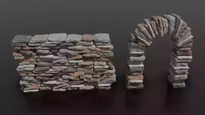 cut boulder Low-poly 3D model