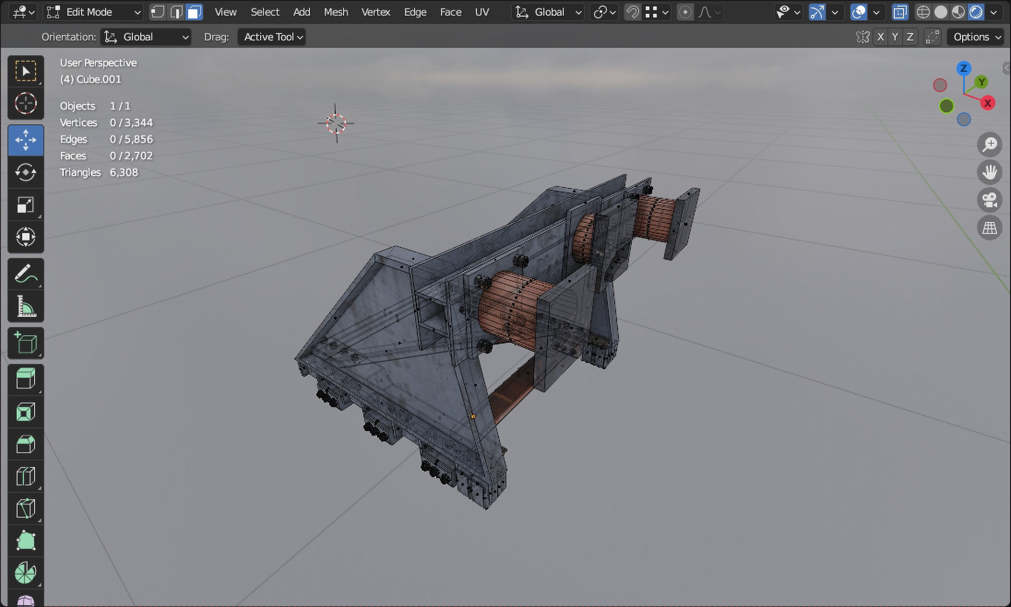 Railway buffer stop Low-poly 3D model_7