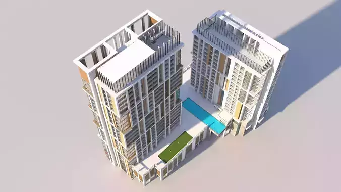 Hotel Building 3D model