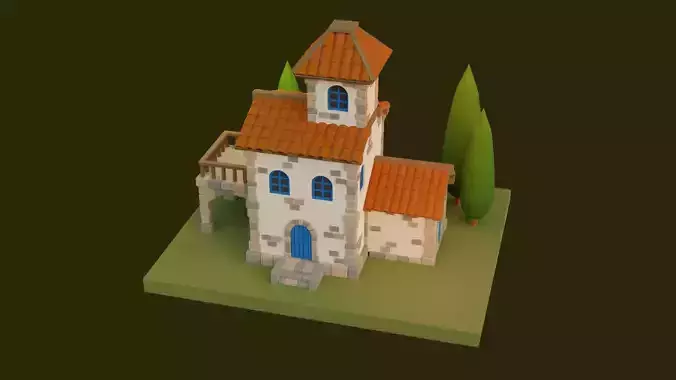 Cartoon House 3 Low-poly 3D model
