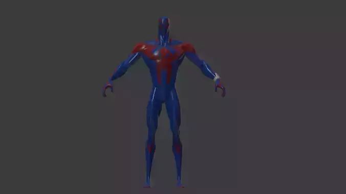 Spiderman 2099 simple 3D model sculpt with watch and blades