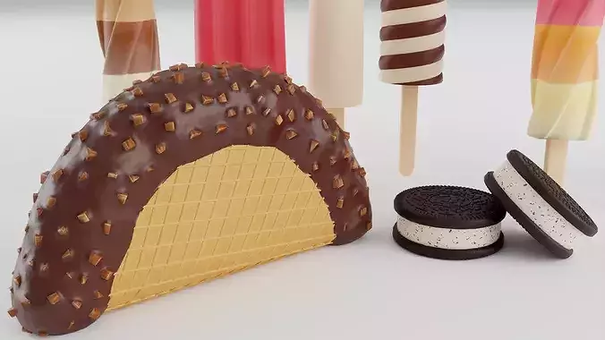 Ice Cream Pack Low-poly 3D model 4