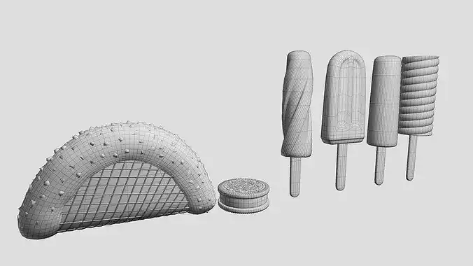 Ice Cream Pack Low-poly 3D model 6