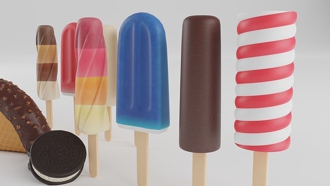 Ice Cream Pack Low-poly 3D model 5