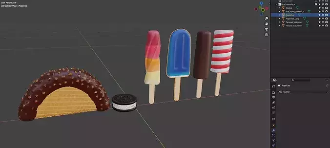 Ice Cream Pack Low-poly 3D model 7